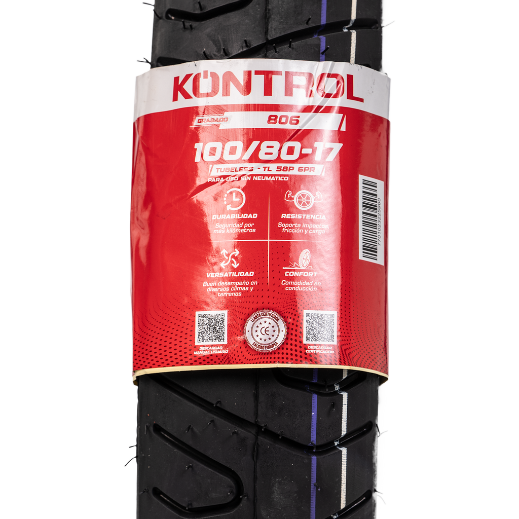 Llanta KONTROL 100 80-knt 17delantera 806 sellomatic