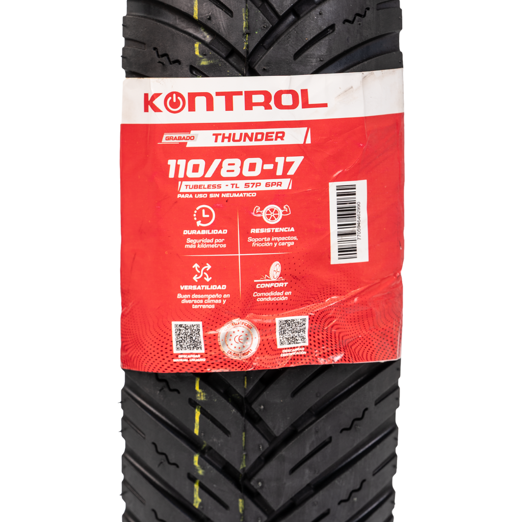 Llanta KONTROL 110 80-thunder 17 trasera sellomatic