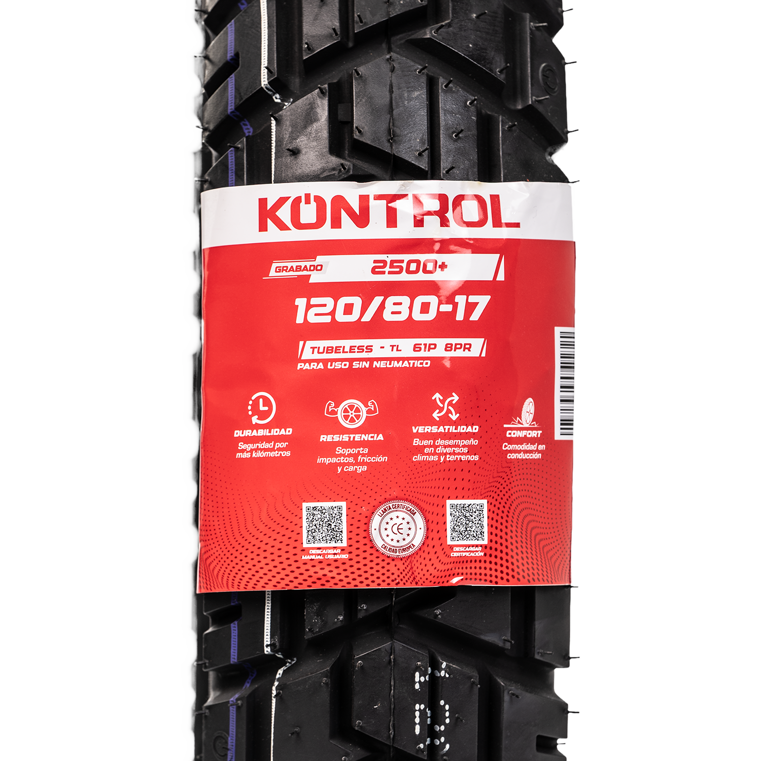Llanta KONTROL 120 80-knt 172500+ trasera sellomatic