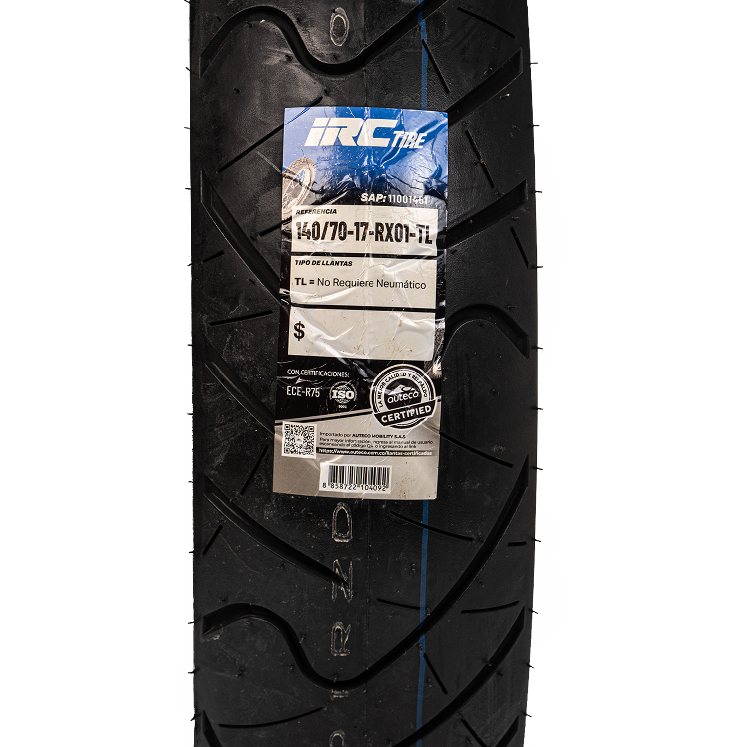 Llanta IRC 140 70-rx 17trasera 01 sellomatic