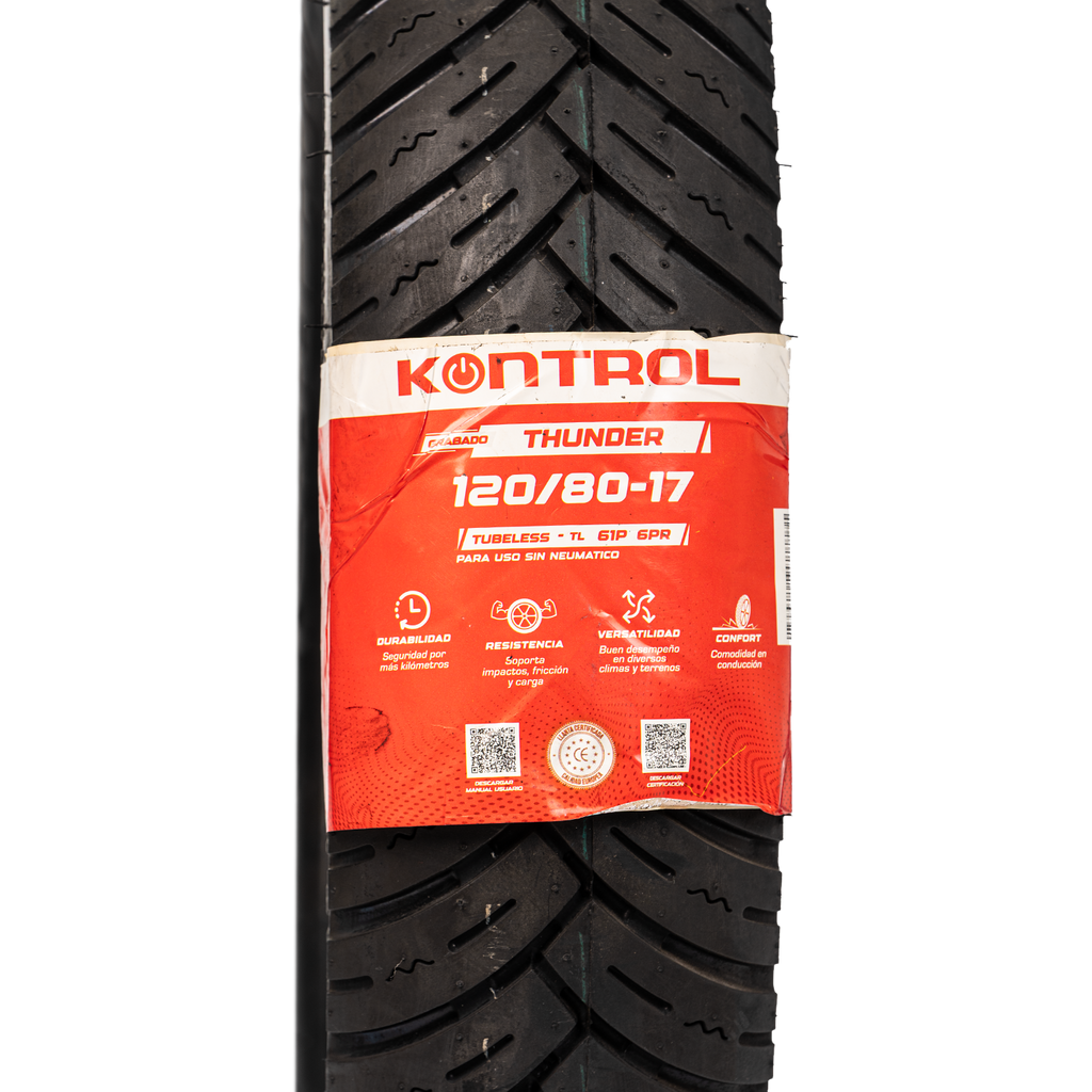 Llanta KONTROL 120 80-thunder 17 trasera sellomatic