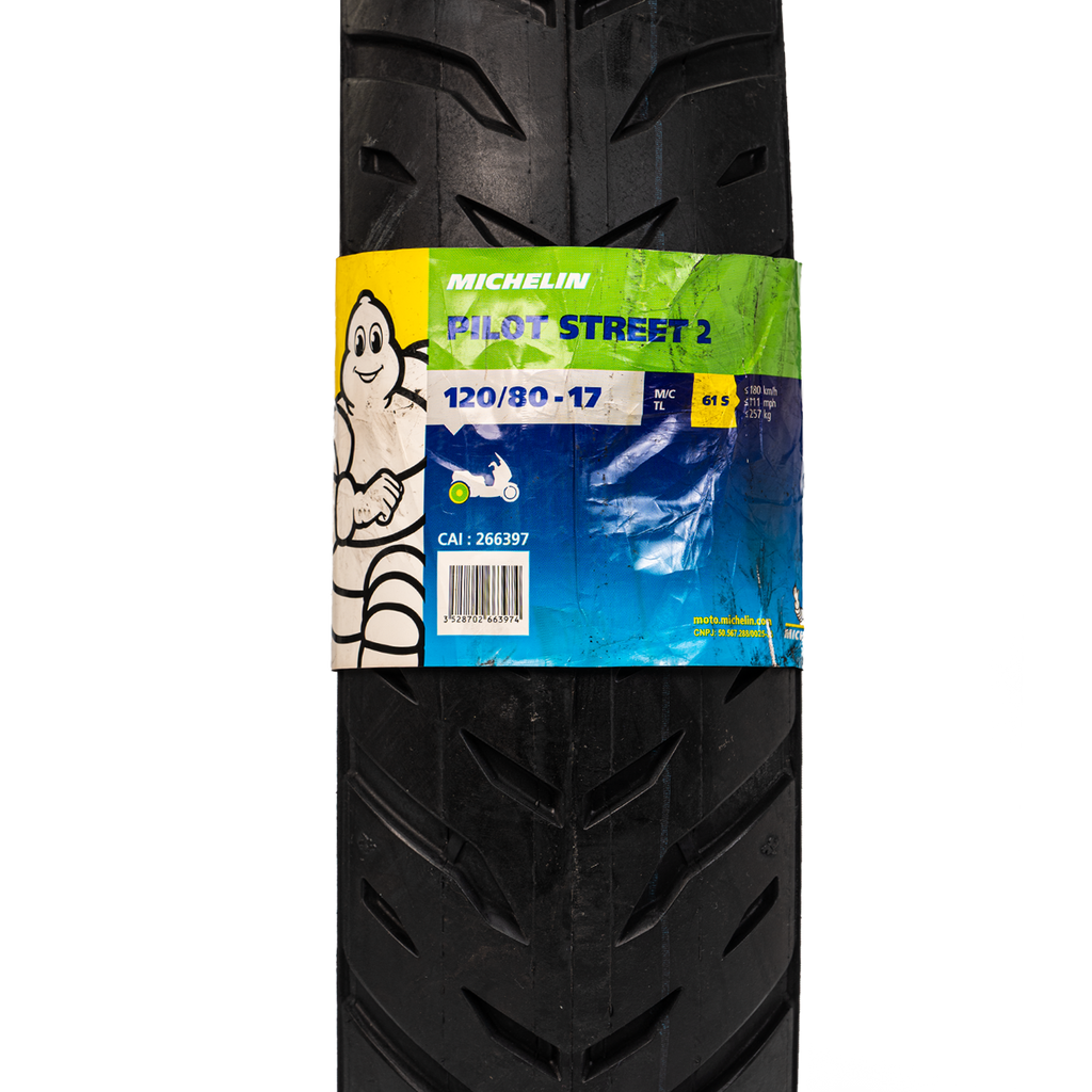 Llanta MICHELIN 120 80-pilot 17 street trasera 2 sellomatic