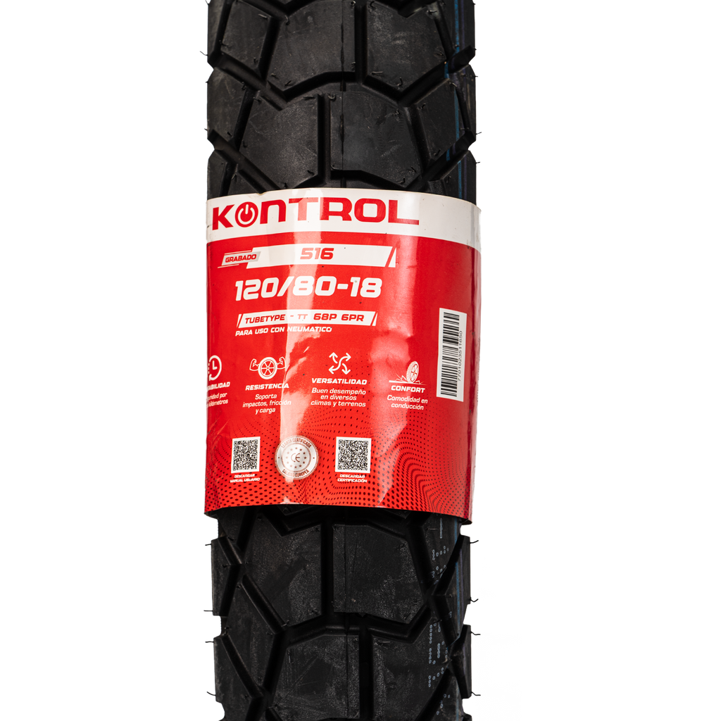Llanta KONTROL 120 80-th 18trasera 516 neumatico