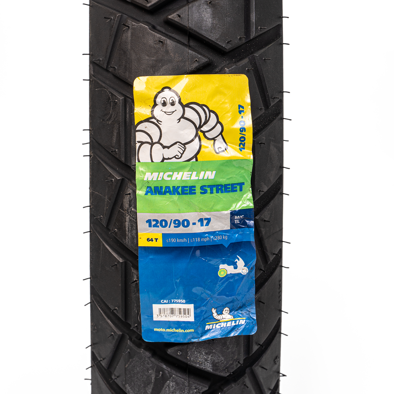 Llanta MICHELIN 120 90-anakee 17 street trasera sellomatic