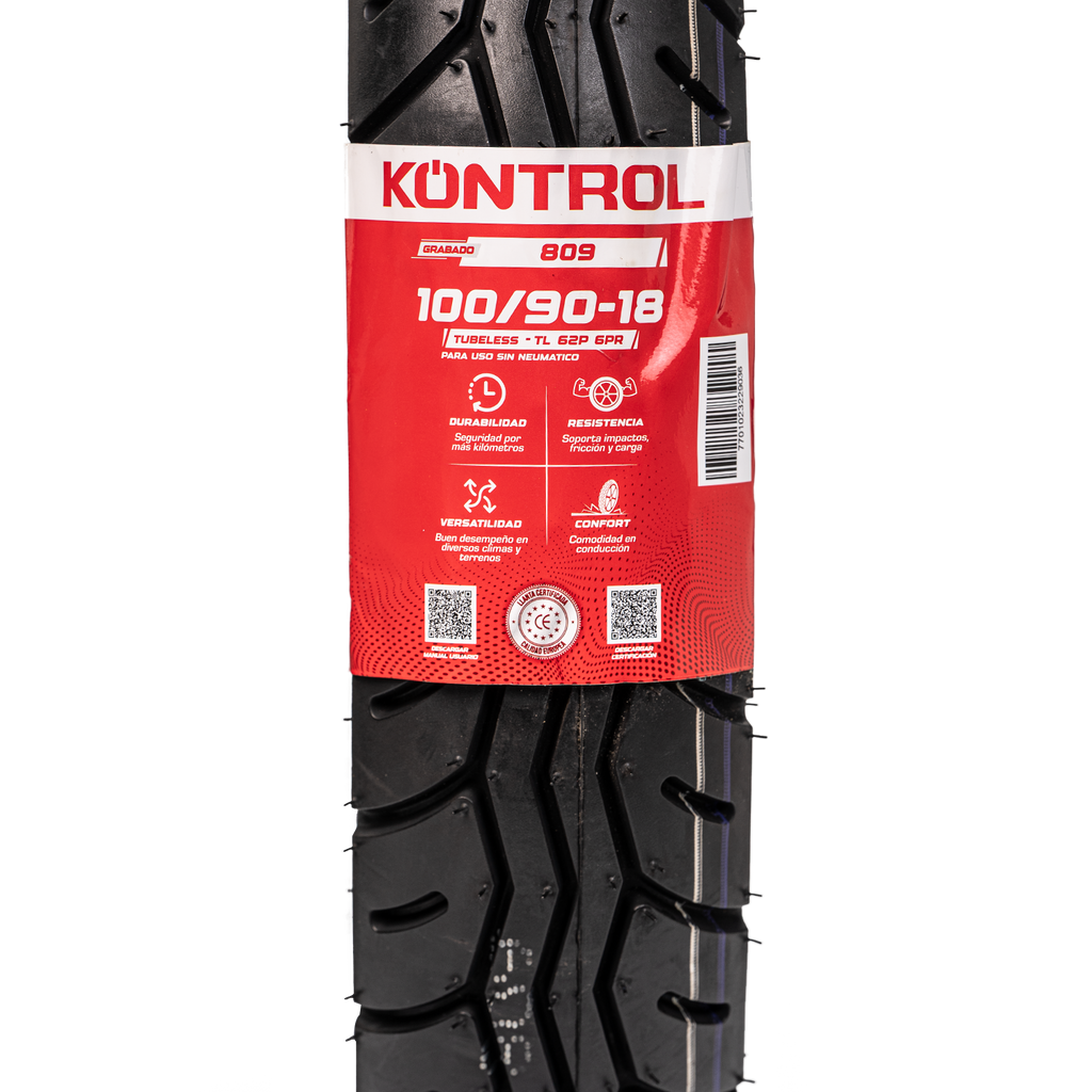 Llanta KONTROL 100 90-knt 18trasera 809 sellomatic