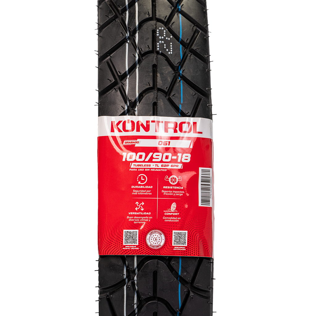 Llanta KONTROL 100 90-knt 18trasera 061 sellomatic