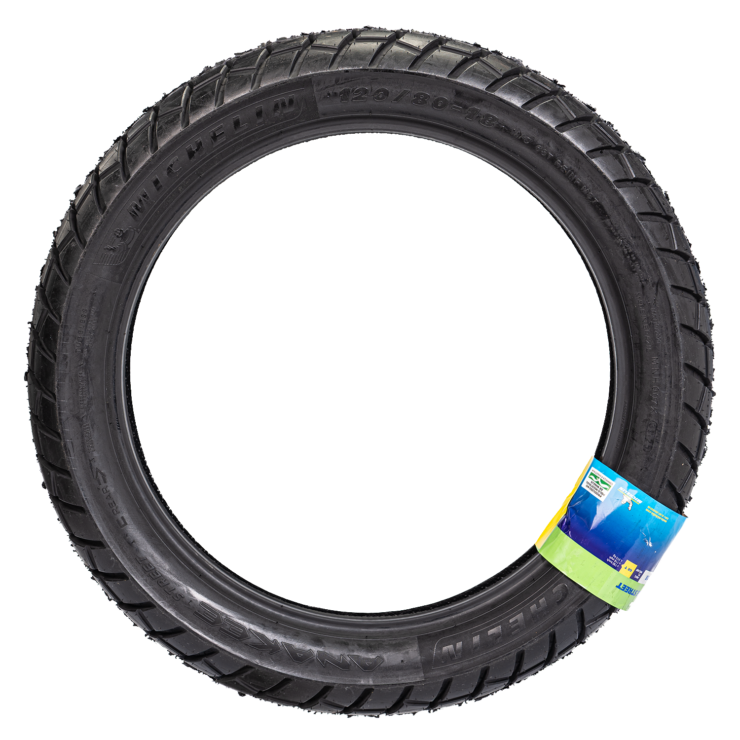 Llanta MICHELIN 120 80-anakee 18 street trasera sellomatic