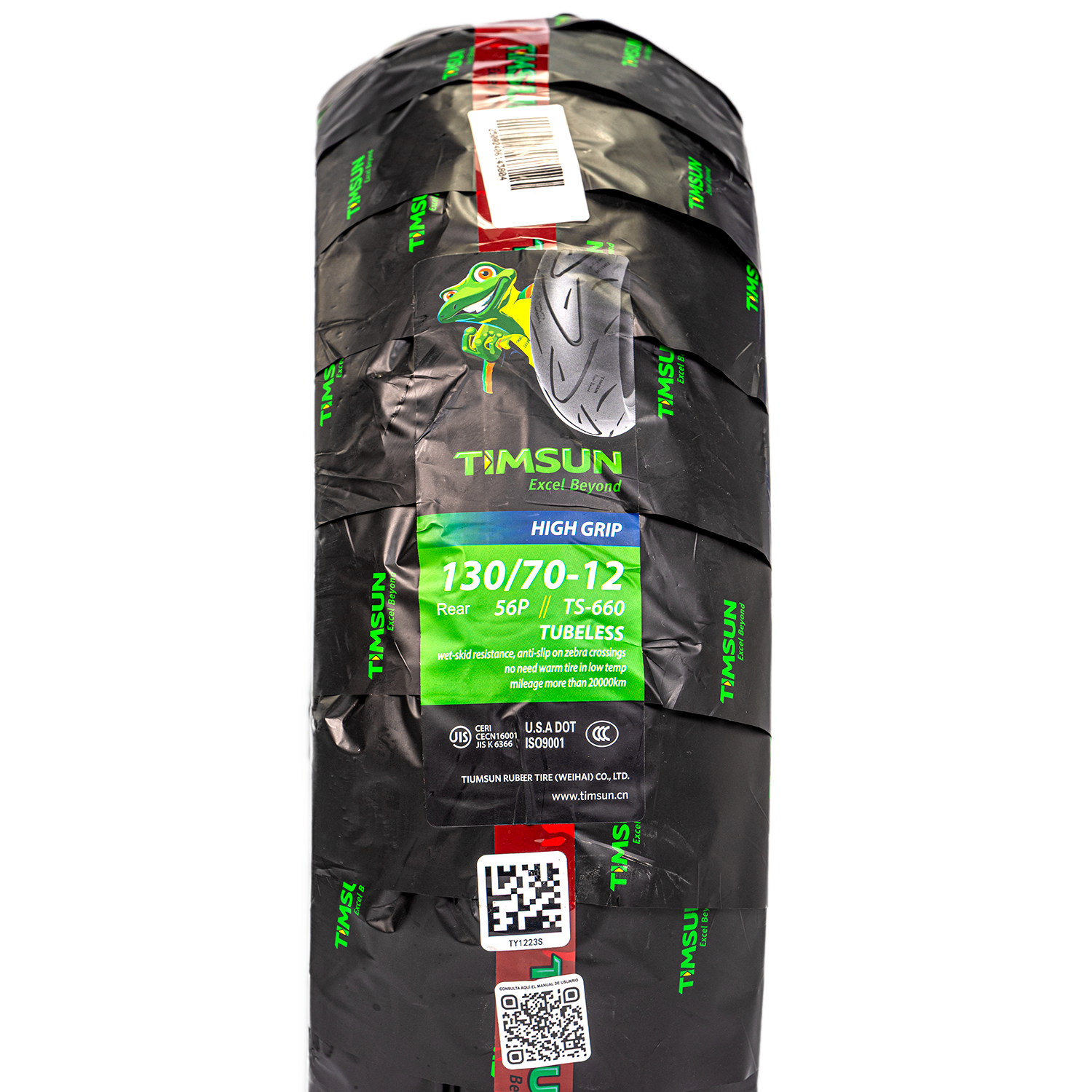 Llanta TIMSUN 130 70-ts 12high 660 grip trasera sellomatic