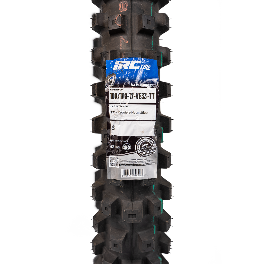 Llanta IRC 100 100-ve 17trasera 33 neumatico
