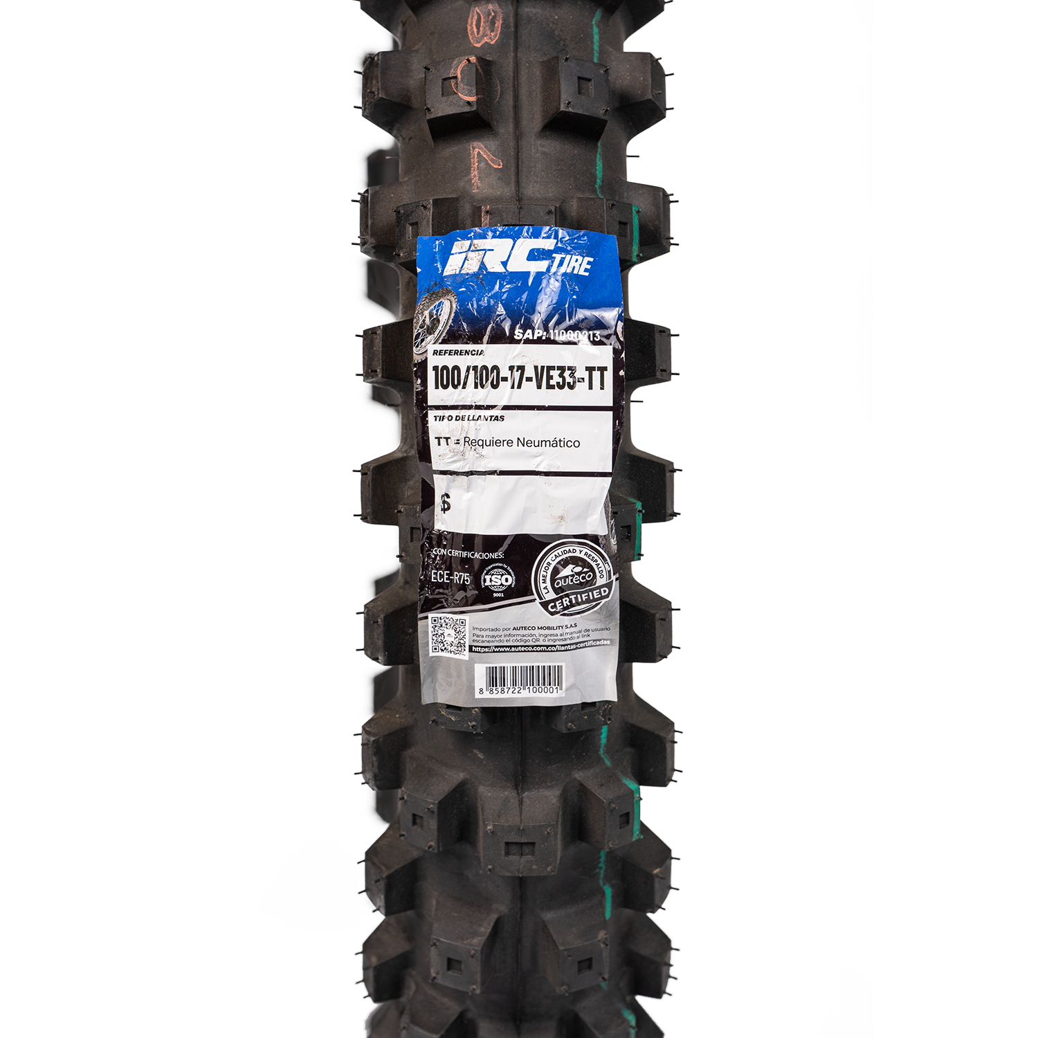 Llanta IRC 100 100-ve 17trasera 33 neumatico