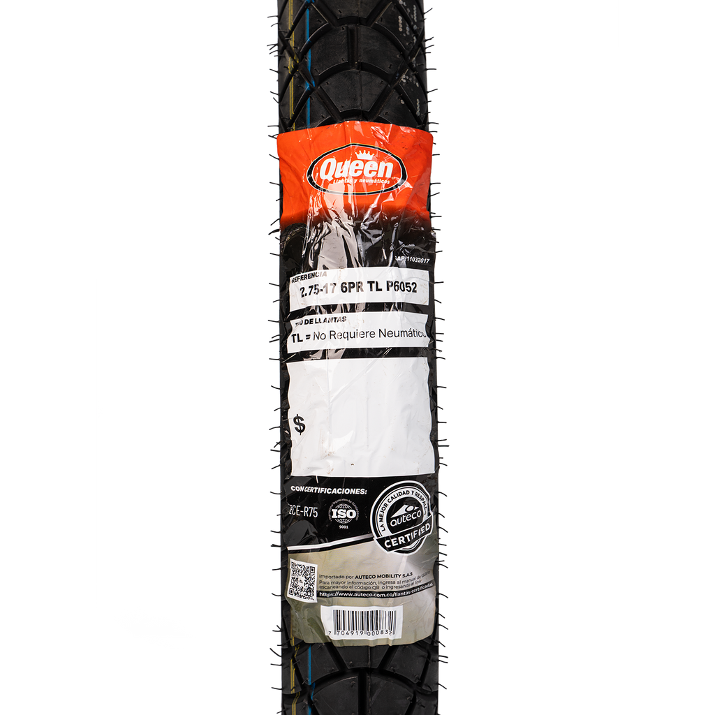 Llanta QUEEN tire 2.75-17 psellomatic 6052