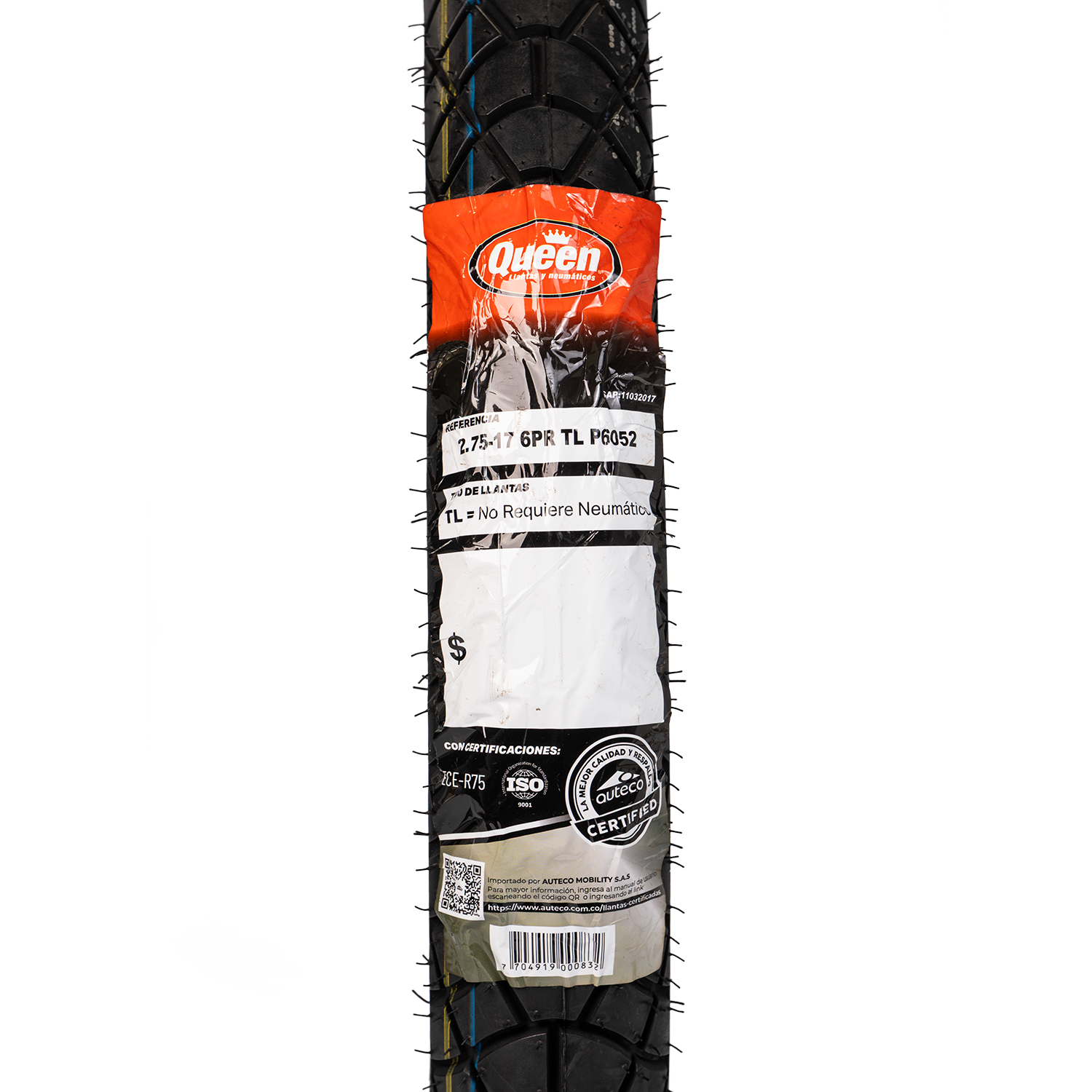 Llanta QUEEN tire 2.75-17 psellomatic 6052