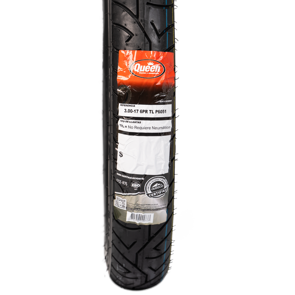 Llanta QUEEN tire 3.00-17 psellomatic 6051