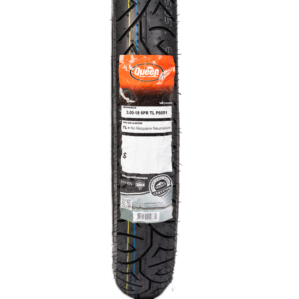 Llanta QUEEN tire 3.00-18 psellomatic 6051