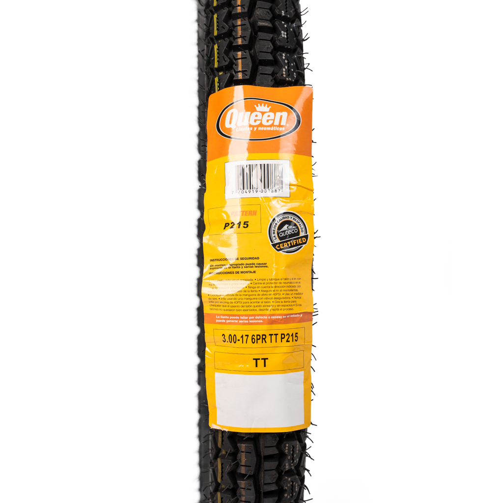 Llanta QUEEN tire 3.00-17 pneumatico 215