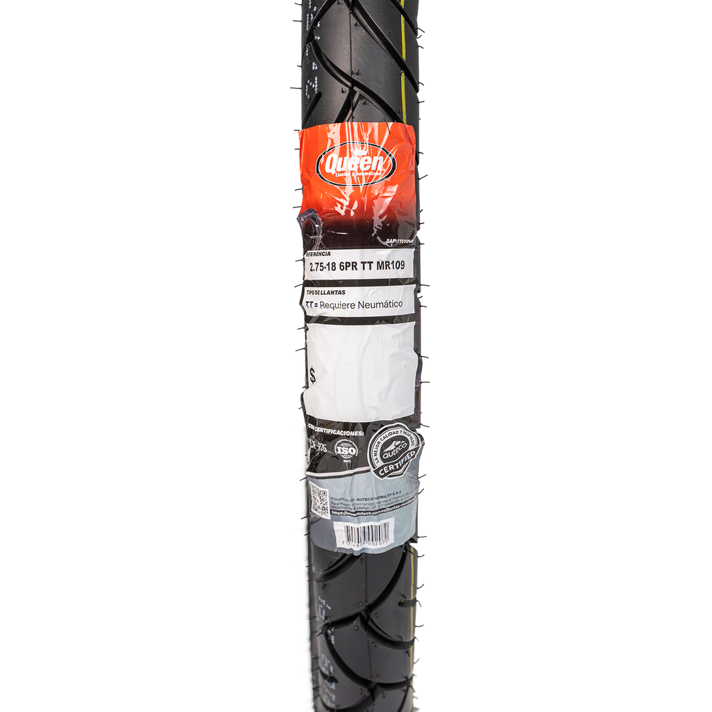 Llanta QUEEN tire 2.75-mr 18delantera 109 neumatico