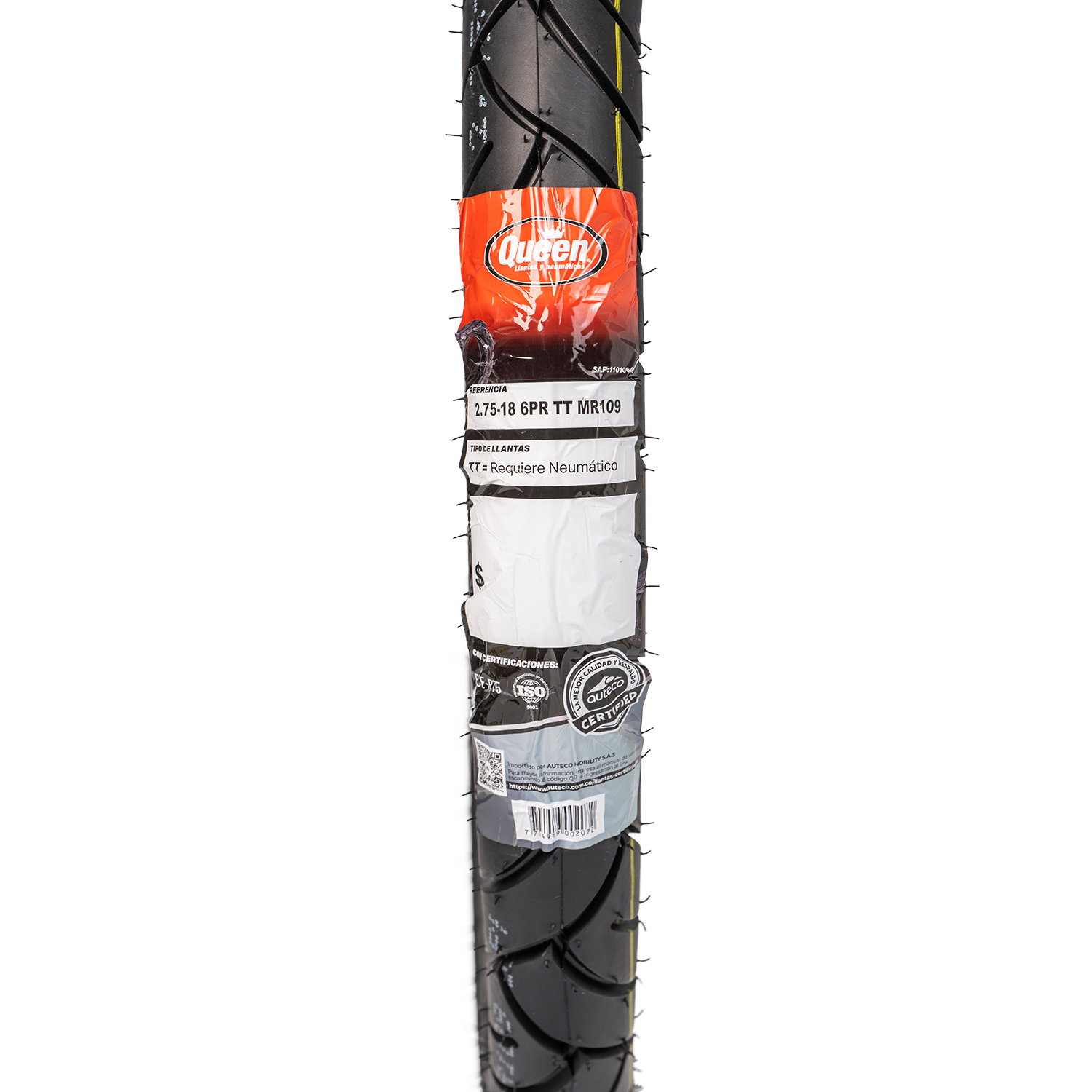 Llanta QUEEN tire 2.75-mr 18delantera 109 neumatico