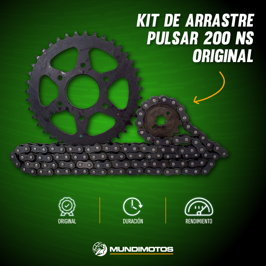 Kit de arrastre pulsar ns BAJAJ 200 original (14 dientes 39 - huecos 6 - paso 520)