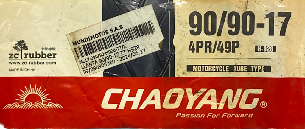 Llanta CHAOYANG 090 90-17 hdelantera 928 neumatico