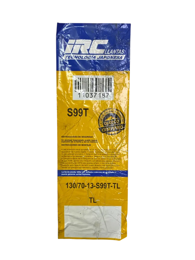 Llanta IRC 130 70-13 s99t scooter sport trasera