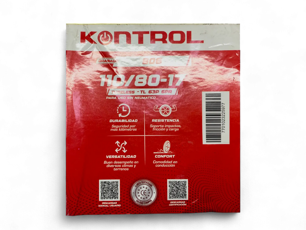 Llanta KONTROL 110 80-knt 17trasera 806 sellomatic