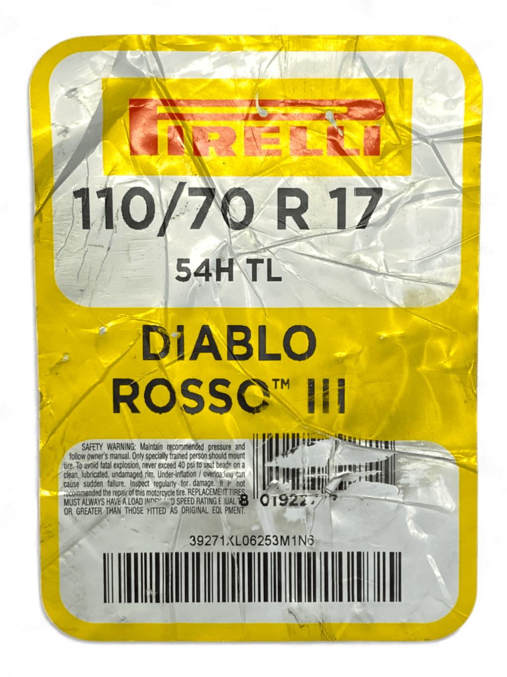 Llanta PIRELLI 110 70r-diablo 17 rosso delantera 3 sellomatic