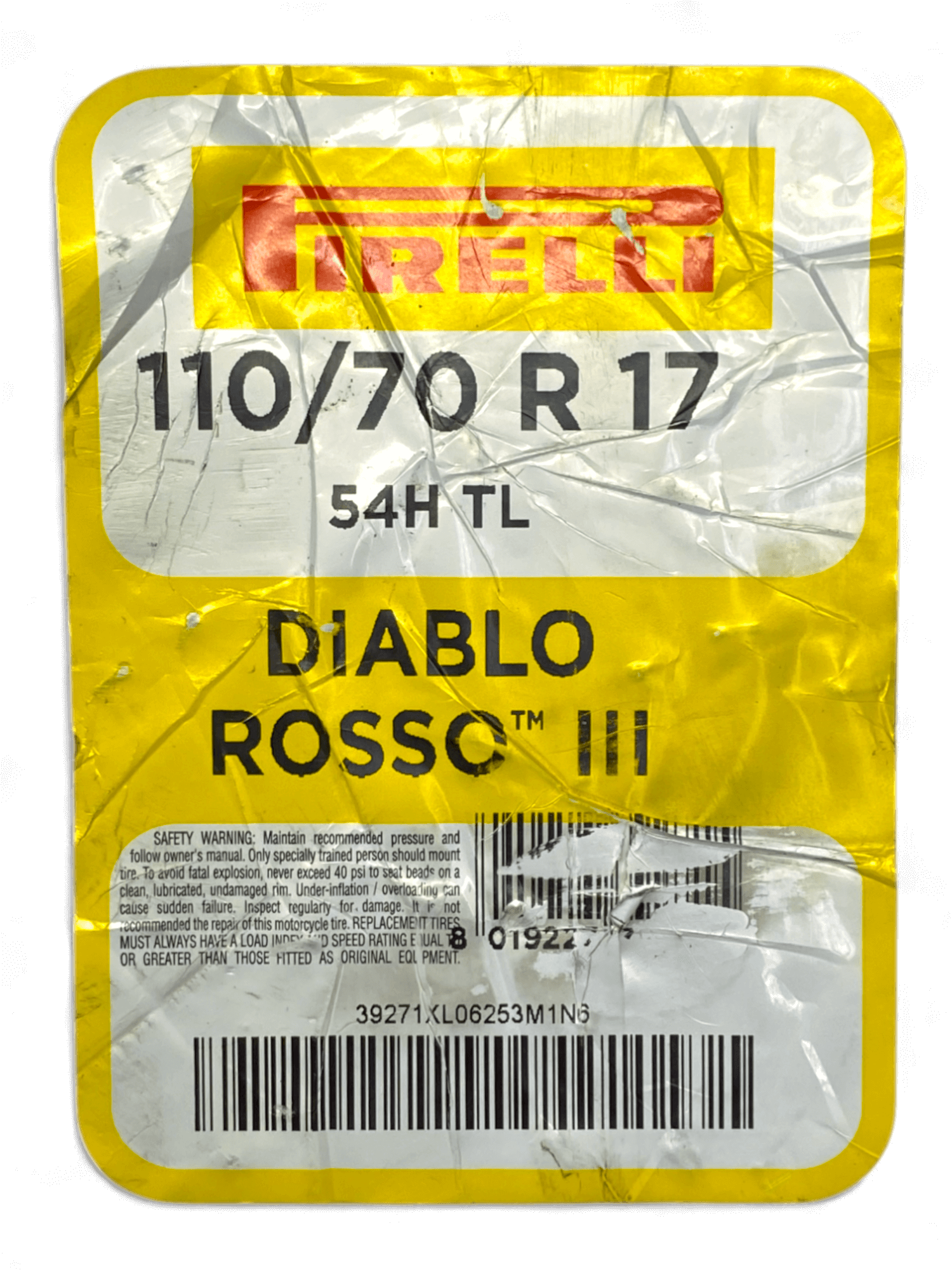 Llanta PIRELLI 110 70r-diablo 17 rosso delantera 3 sellomatic