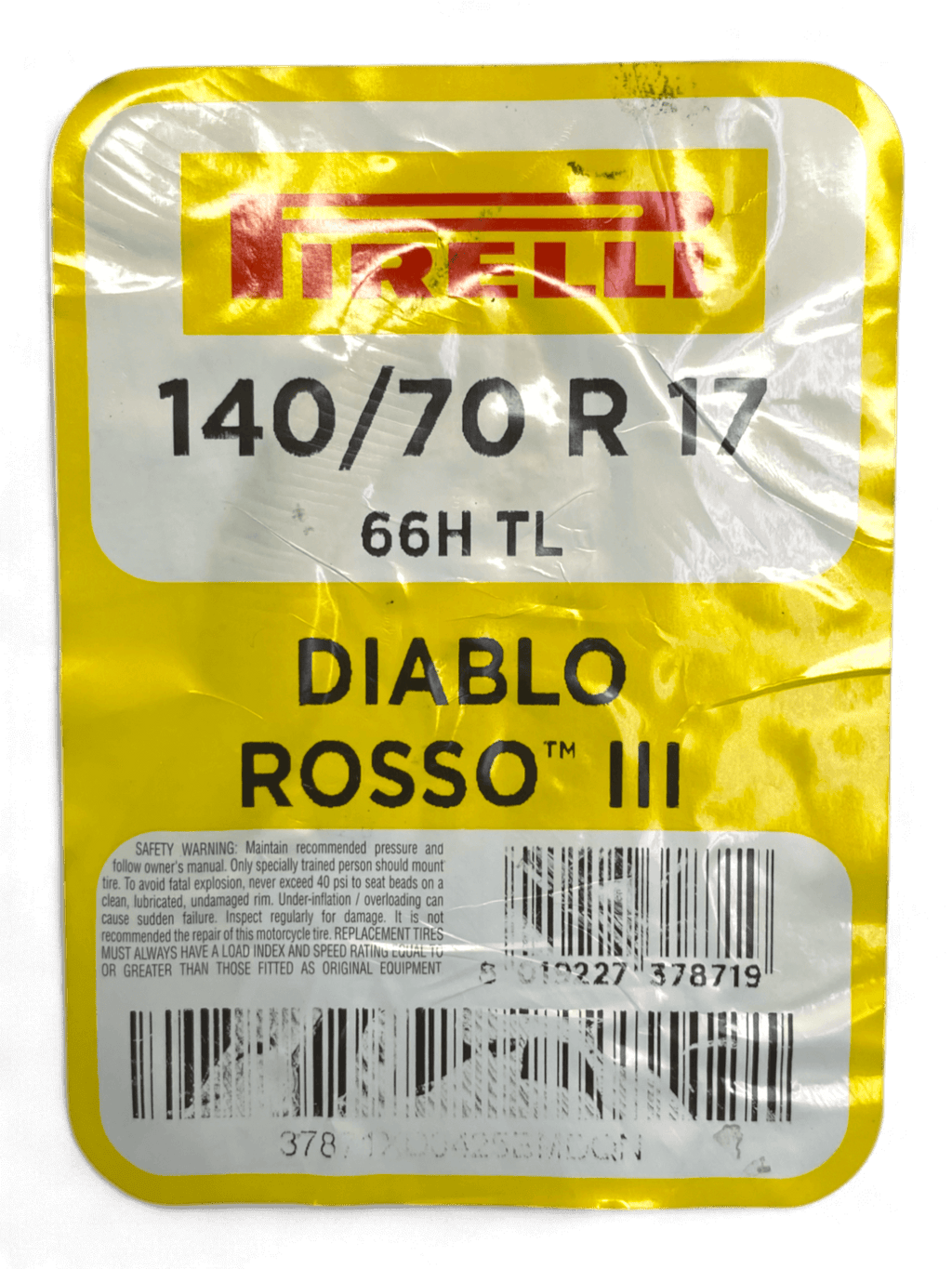 Llanta PIRELLI 140 70r-diablo 17 rosso trasera 3 sellomatic