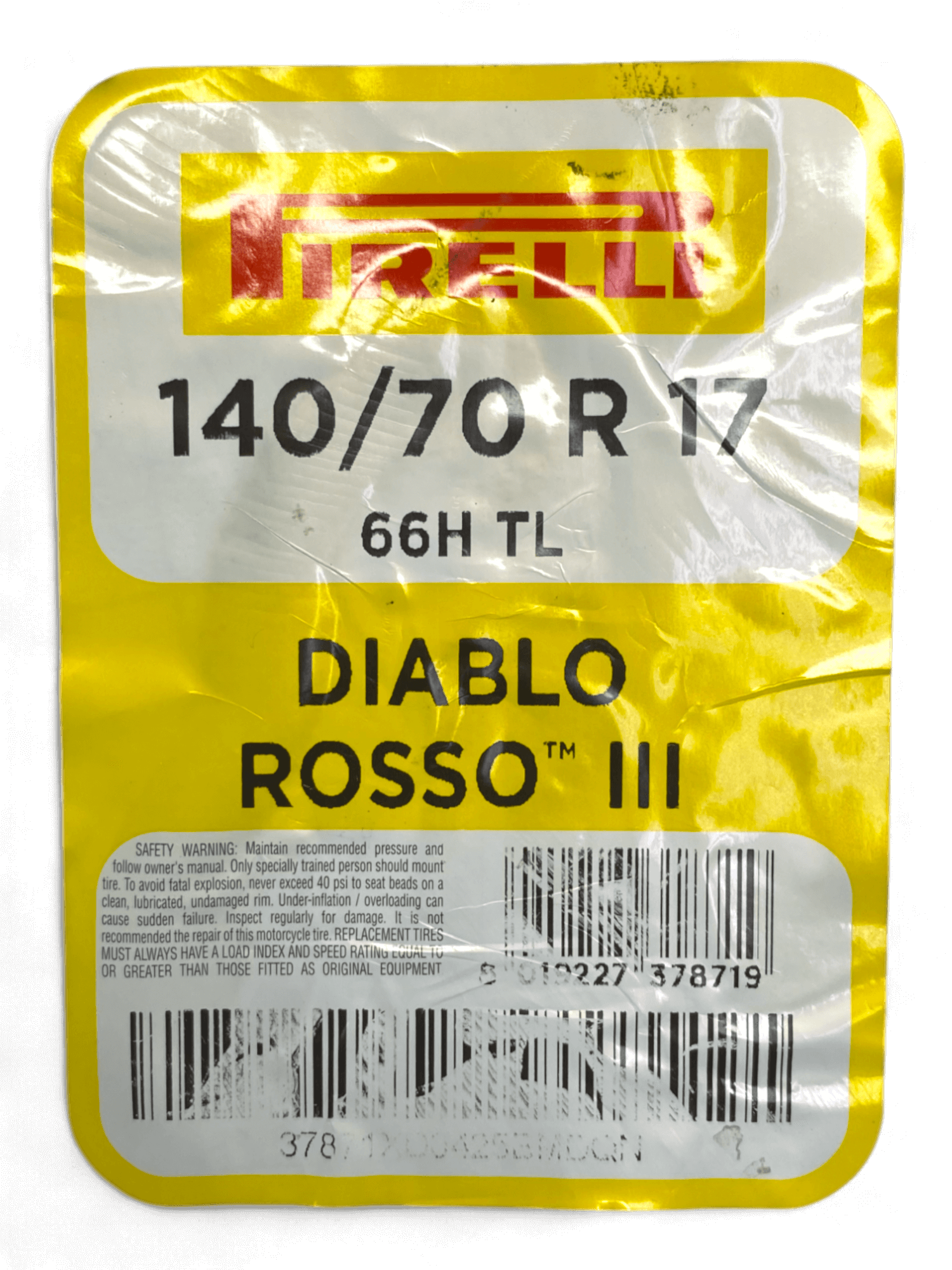 Llanta PIRELLI 140 70r-diablo 17 rosso trasera 3 sellomatic