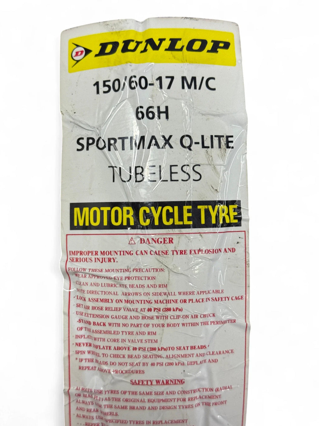 Llanta DUNLOP 150 60‑sportmax 17 q‑lite trasera