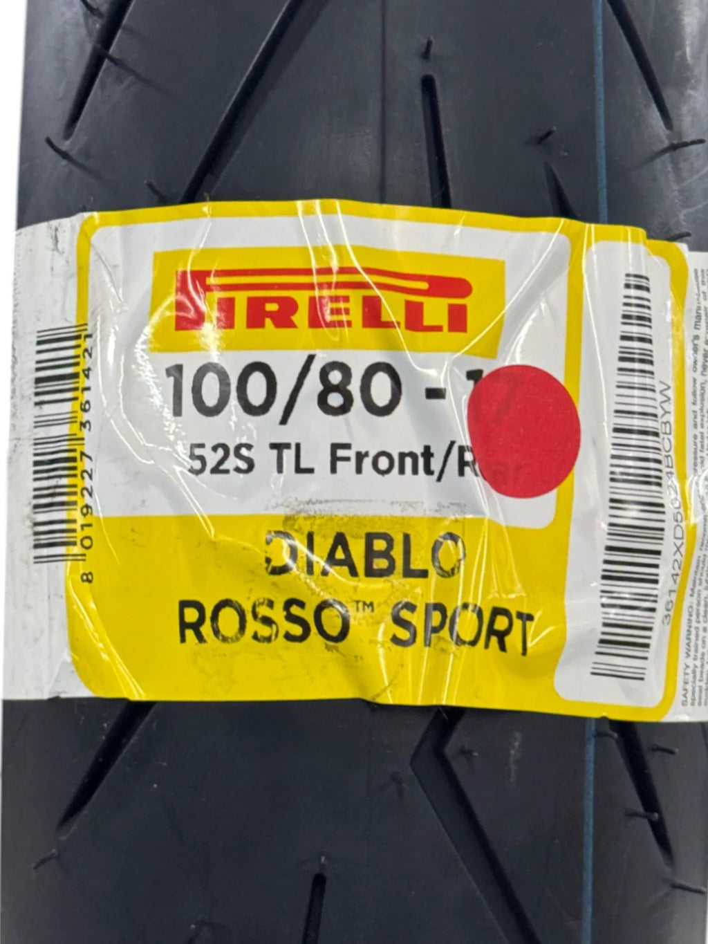 Llanta PIRELLI 100 80-diablo 17 rosso sport sellomatic