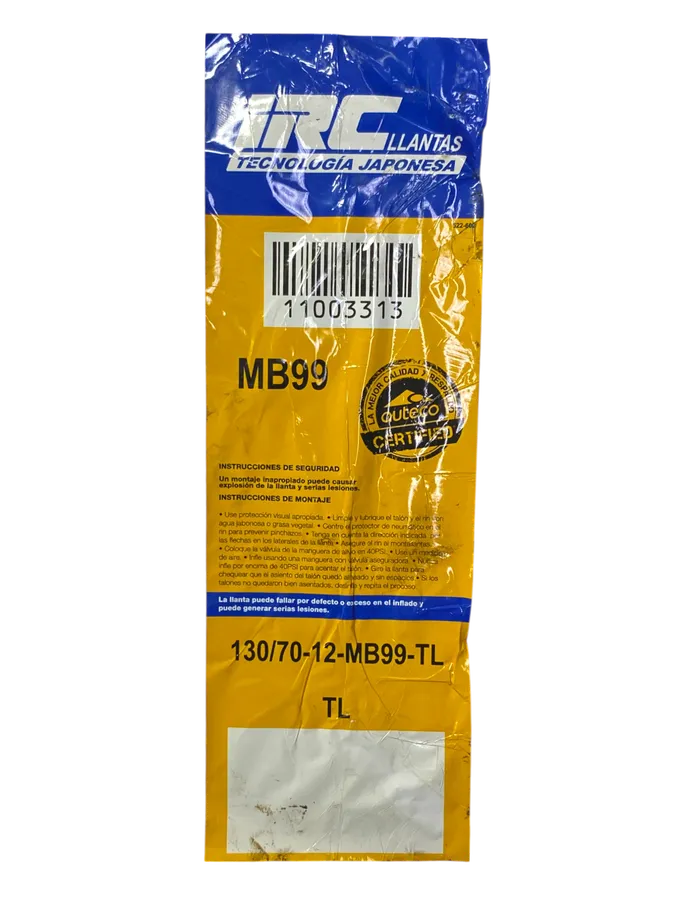 Llanta IRC 130 70-mb 12trasera 99