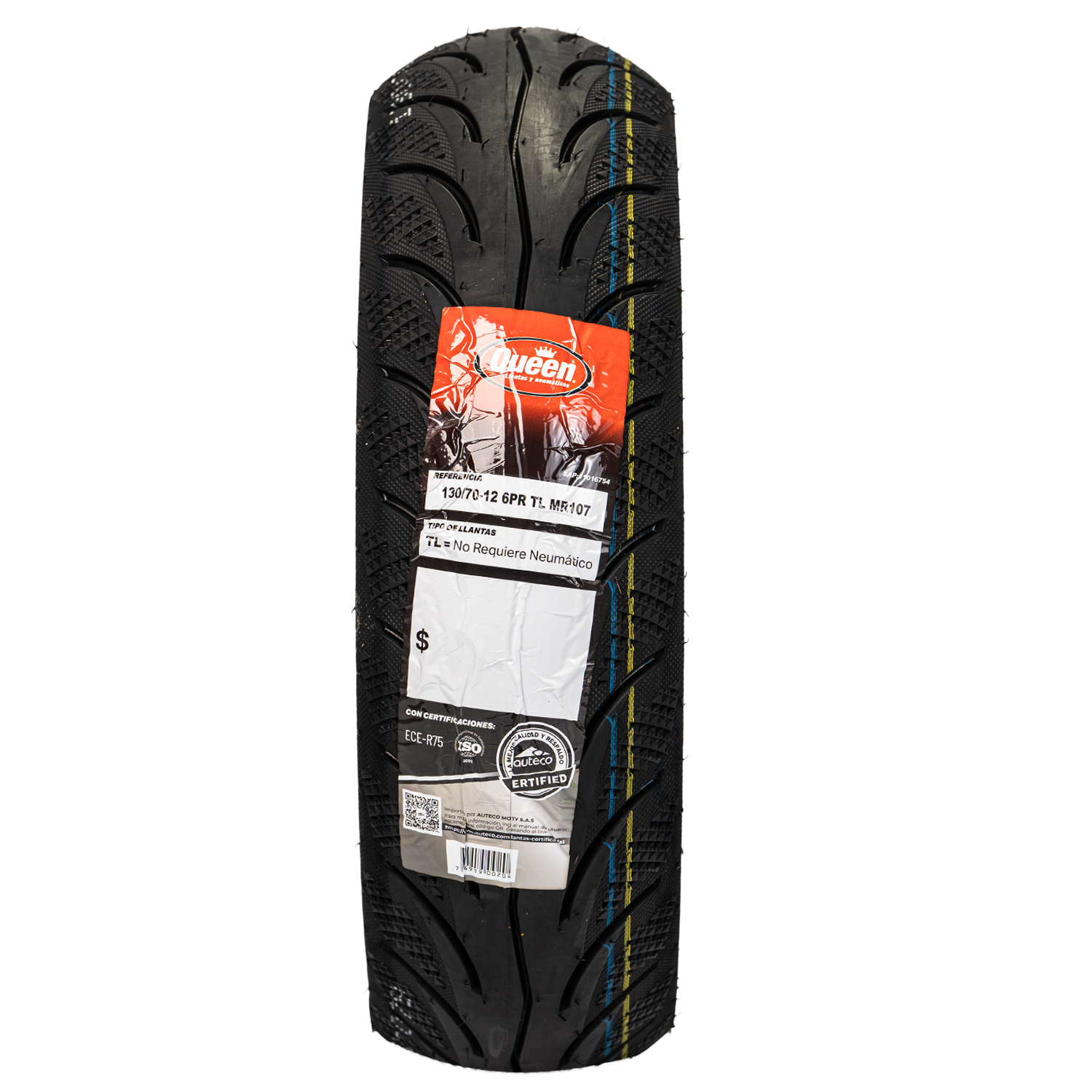 Llanta QUEEN tire 130 70-mr 12trasera 107 sellomatic