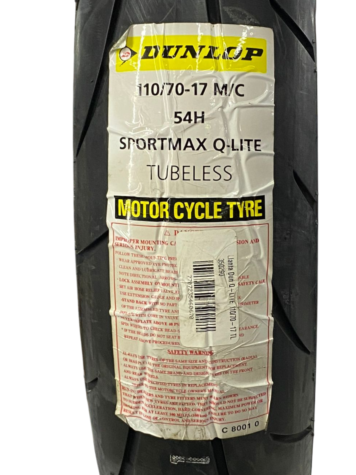 Llanta 110/70-sportmax 17 q-lite 54h delantera sellomatic DUNLOP