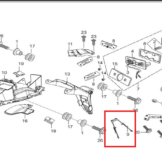 Soporte de guardabarros trasero thriller sport 150 HERO original