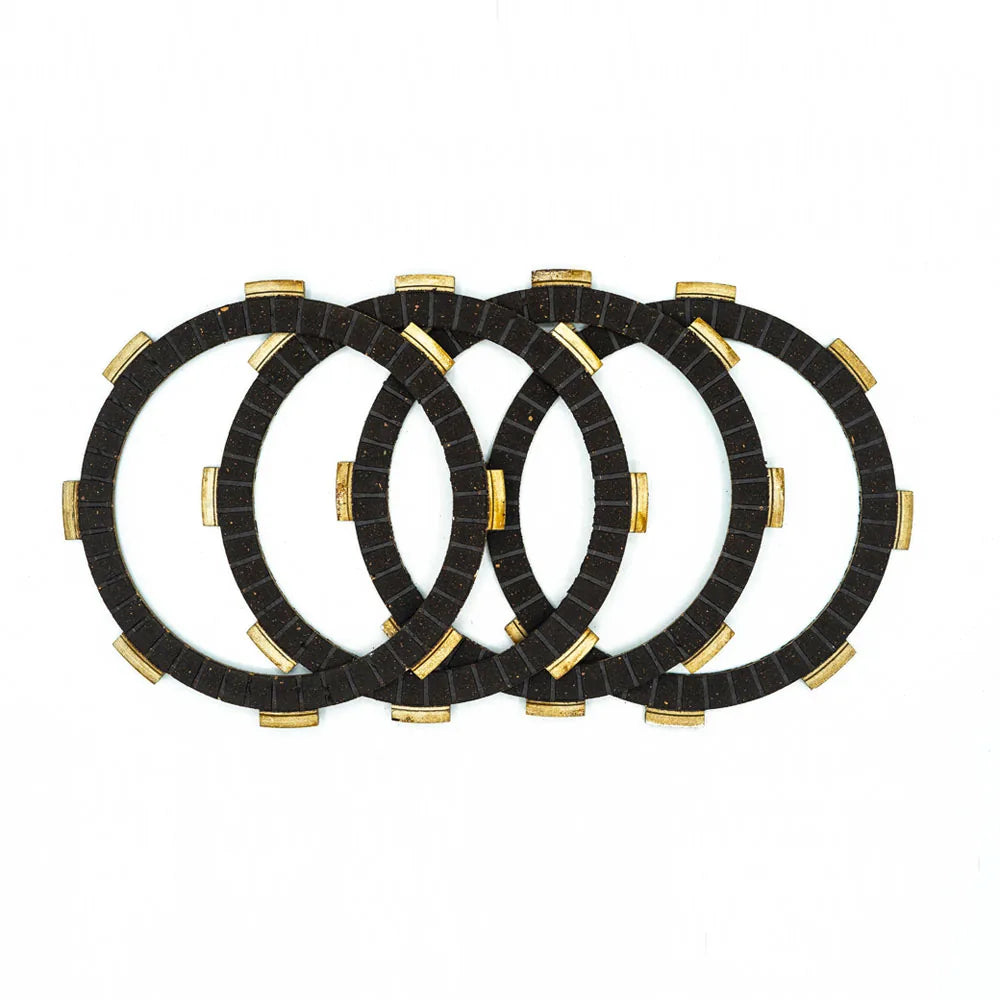 JGO DISCOS CLUTCH (4 DISCOS) ECO/CD100/SPLENDOR/XL100-125-185/FLEX/VICTORY ONE ST/NXG/FLEX/ACTIV 110/WAVE/YAMAHA CRYPTON 115FI (16)/XTZ125/LIBERO125 (13>)/TVS STRIKER 125 RUBBER BASE