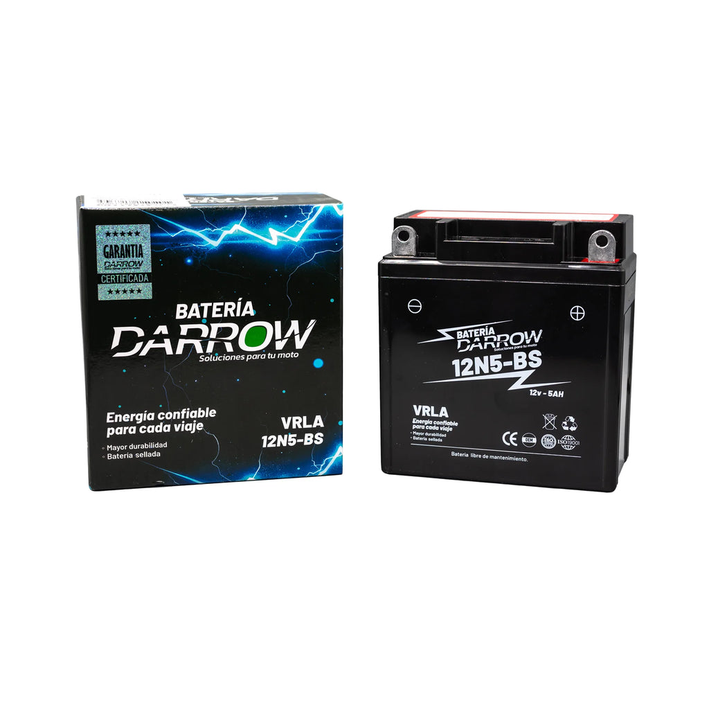BATERIA 12N5-BS AK110S/FLEX/R3/PLATINO/XCD/DISCOVER135ES/PULSAR135/BOXER150/ECO/CBF125/ACTIV/UNI K/SPIKE/AX4/HAYATE/VIVA/TVS100/NTORQ/RAIDER/ROCKZ/STRYKER/ONE-MP/CRYPTON110/LIBERO/XTZ125/YBR125/FZ16