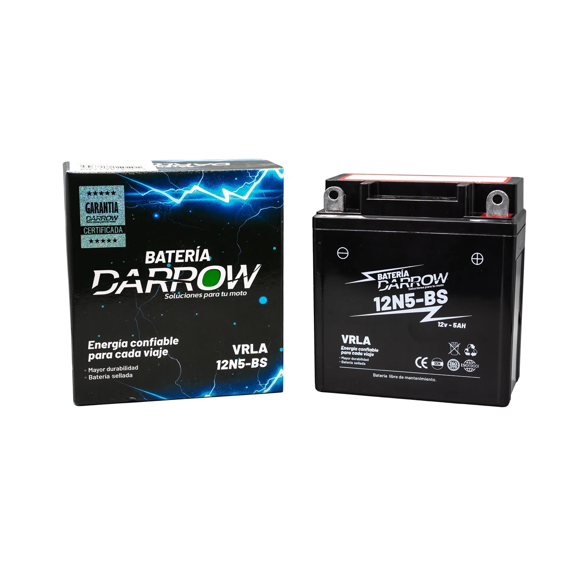 BATERIA 12N5-BS AK110S/FLEX/R3/PLATINO/XCD/DISCOVER135ES/PULSAR135/BOXER150/ECO/CBF125/ACTIV/UNI K/SPIKE/AX4/HAYATE/VIVA/TVS100/NTORQ/RAIDER/ROCKZ/STRYKER/ONE-MP/CRYPTON110/LIBERO/XTZ125/YBR125/FZ16