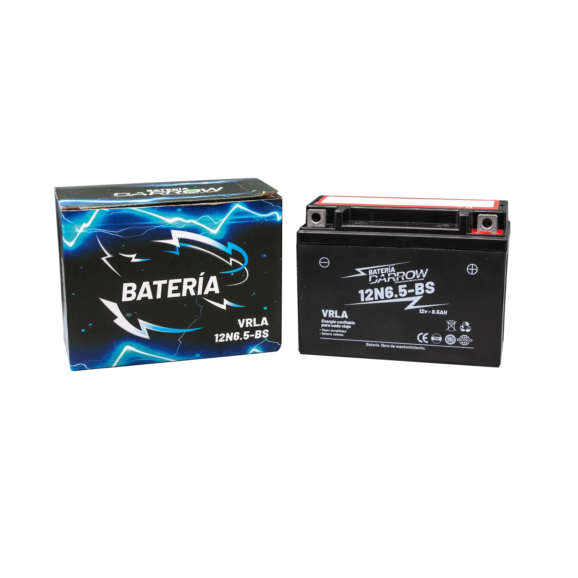BATERIA 12N6.5-BS AK125 S-SL-NKD-NKDR/AK125 TT/AK150 TT/JH150 GY2 X TREME/JETIX-125/XY125/MACH 110/ONE ST 110/COMBAT/MRX150 (2020)/MRX150 2020
