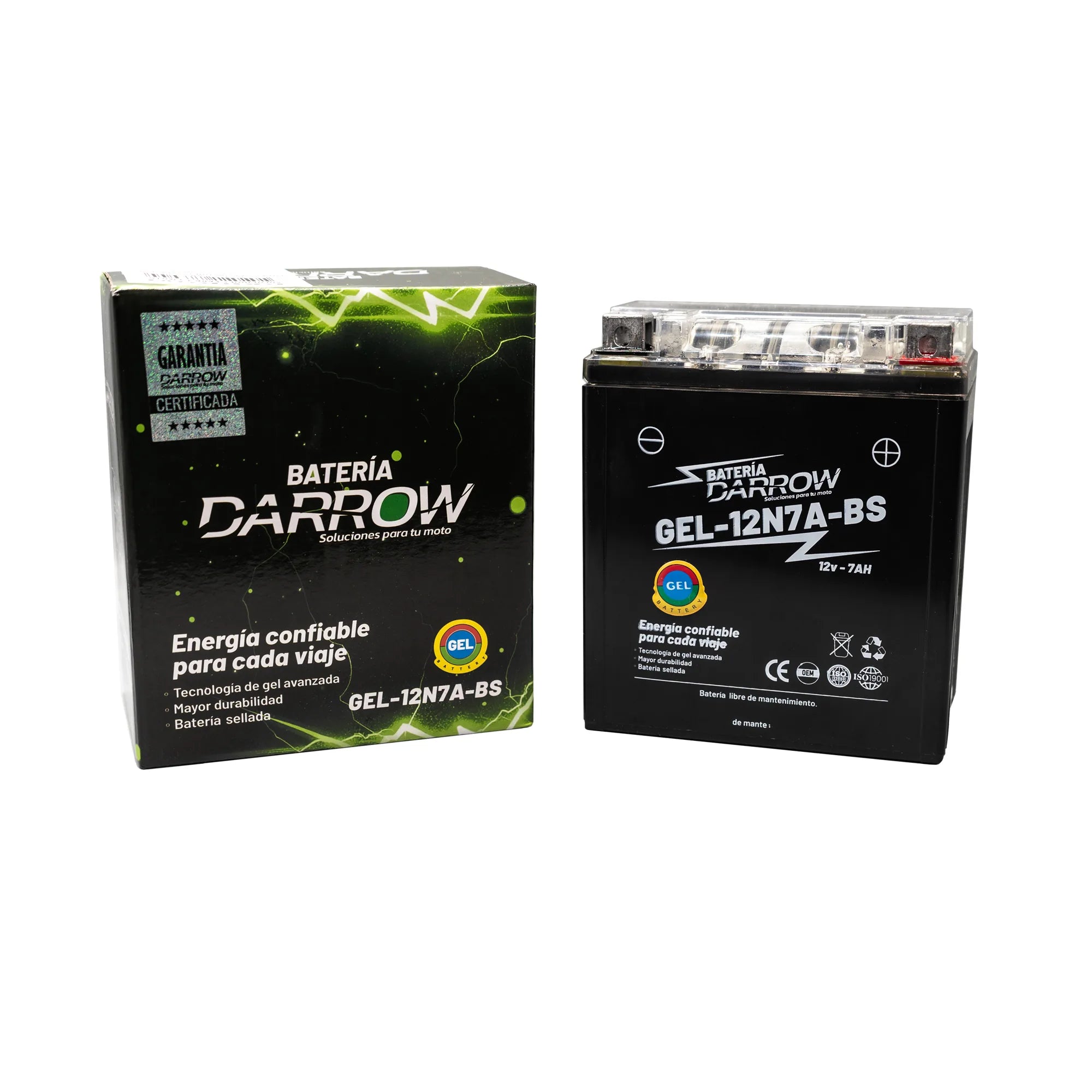 BATERIA 12N7A-BS 180S/ELITE 125/CB190/XR190/XRE190/CBR250/CBX250 TW1STER/XR250 TORNADO/XR250/XRE300/KLX150/KDX250S/DR-150/XTZ250/FZ25/XMAX/YZF R3/MT03