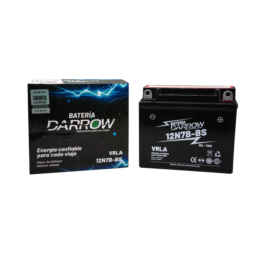 BATERIA 12N7B-BS PULSAR 150/E STORM 125/CBF150/CB150 INVICTA/CBZ160/XL200/XR200/MRX125 (2020)/BOMBER 150/NEXT AT115/XT225