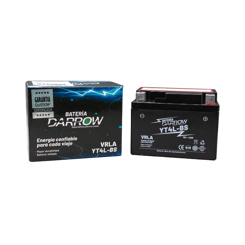 BATERIA YT4L-BS PLATINO/ECO100/SPLENDOR/DASH-110/DASH5/XPULSE/C90/C100BIZ/C100WAVE/CB110/NXR125BROS/CG125/JL90/KLX110/KMX125/ZX130/VICT0R150M-S/LETS110/TS125 CR FD/AXIS/CRYPTONT115FI