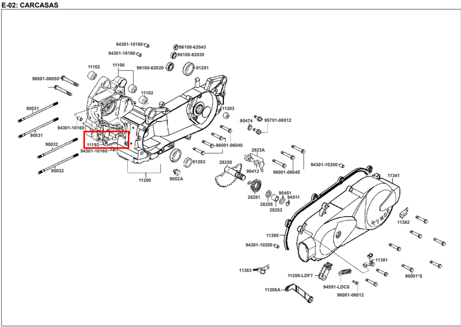 Empaque centro motor agility KYMCO 125 original