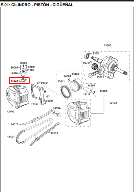 Tornillo guia de cadenilla agility KYMCO 125 original