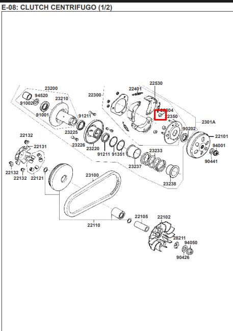 Caucho de clutch agility 125 - bet & win KYMCO 250 original