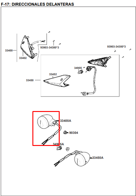 Direccional delantera derecha agility digital 125 3.0 - rockey KYMCO 125 original