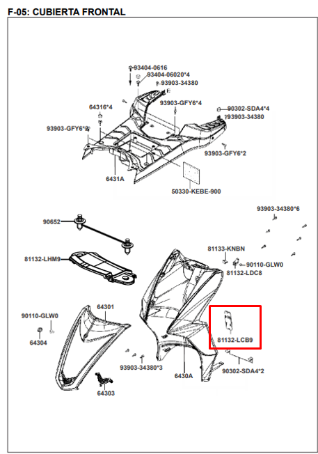 Tapa para numero de chasis agility KYMCO 125 original