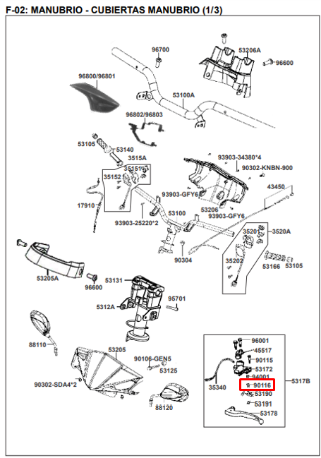 Tornillo bloqueo de leva izquierda agility KYMCO 125 original