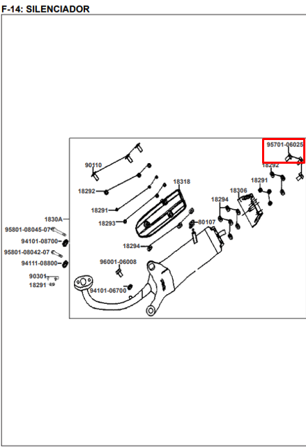 Tornillo hexagono a 06xkymco 025 original