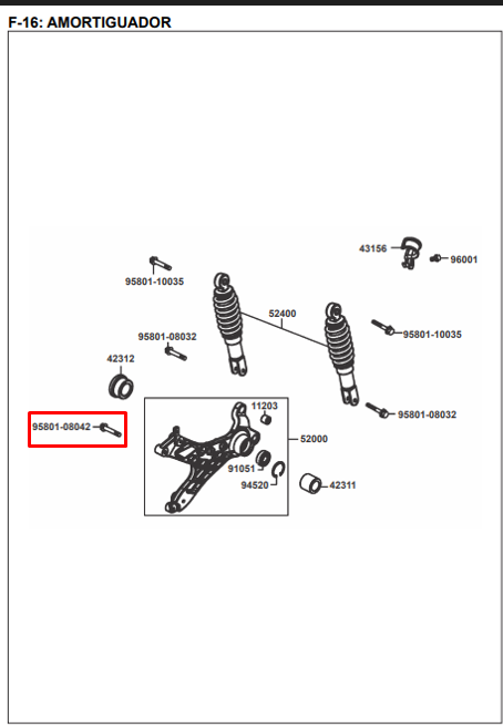 Tornillo de mofle agility 125 - like KYMCO 125 original